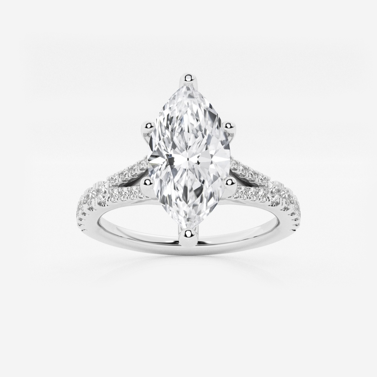 Ctw Marquise Lab Grown Diamond Split Shank Engagement Ring