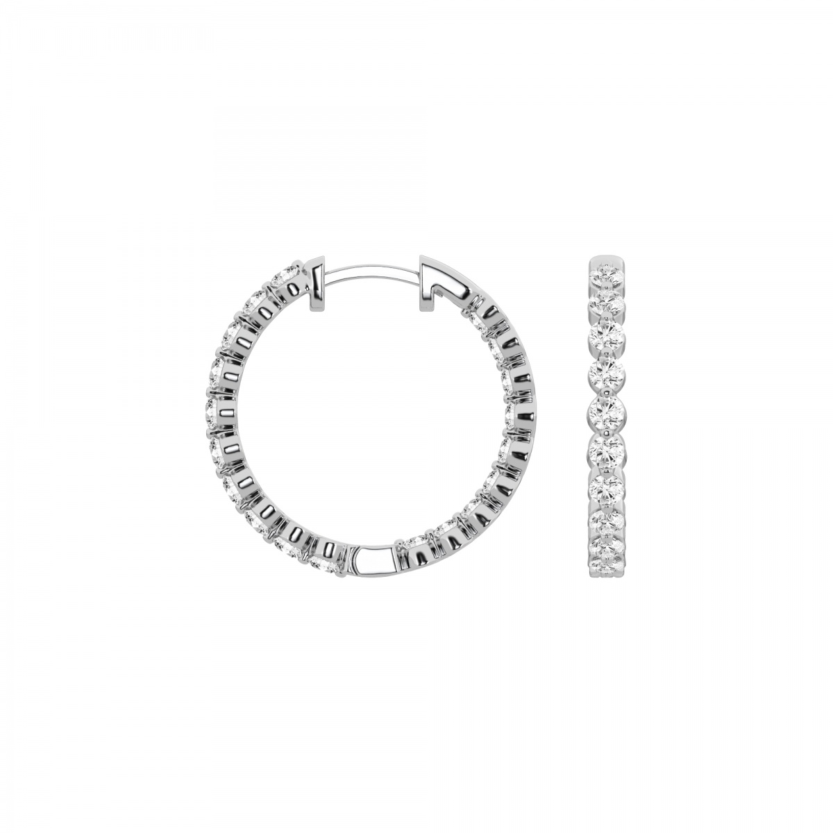 1 ctw Round Lab Grown Diamond Inside Out Floating Hoop Earrings ...